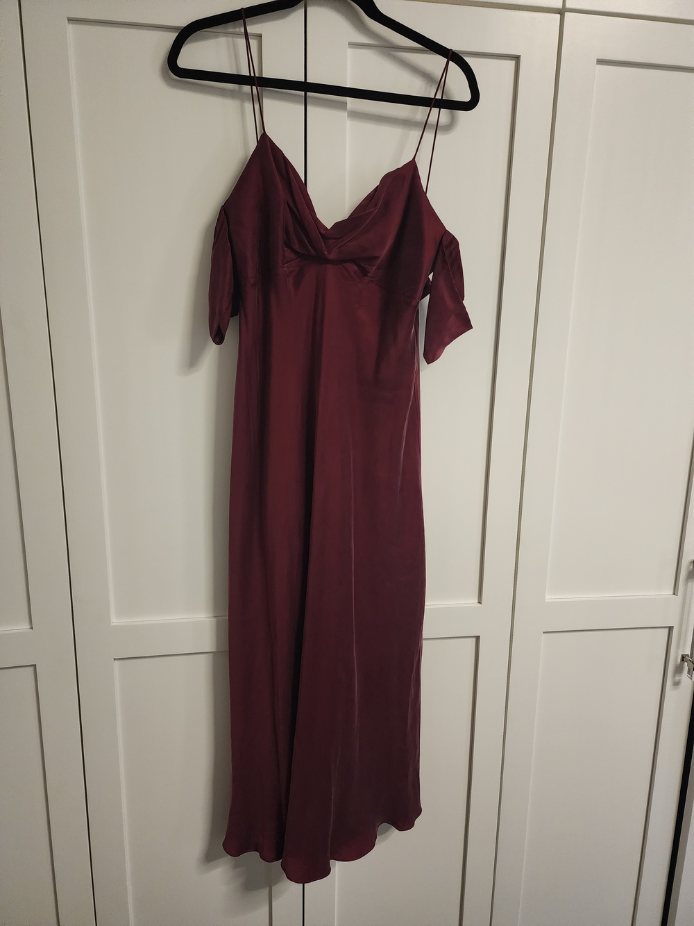 Zimmermann Burgundy Satin Midi Slip Dress